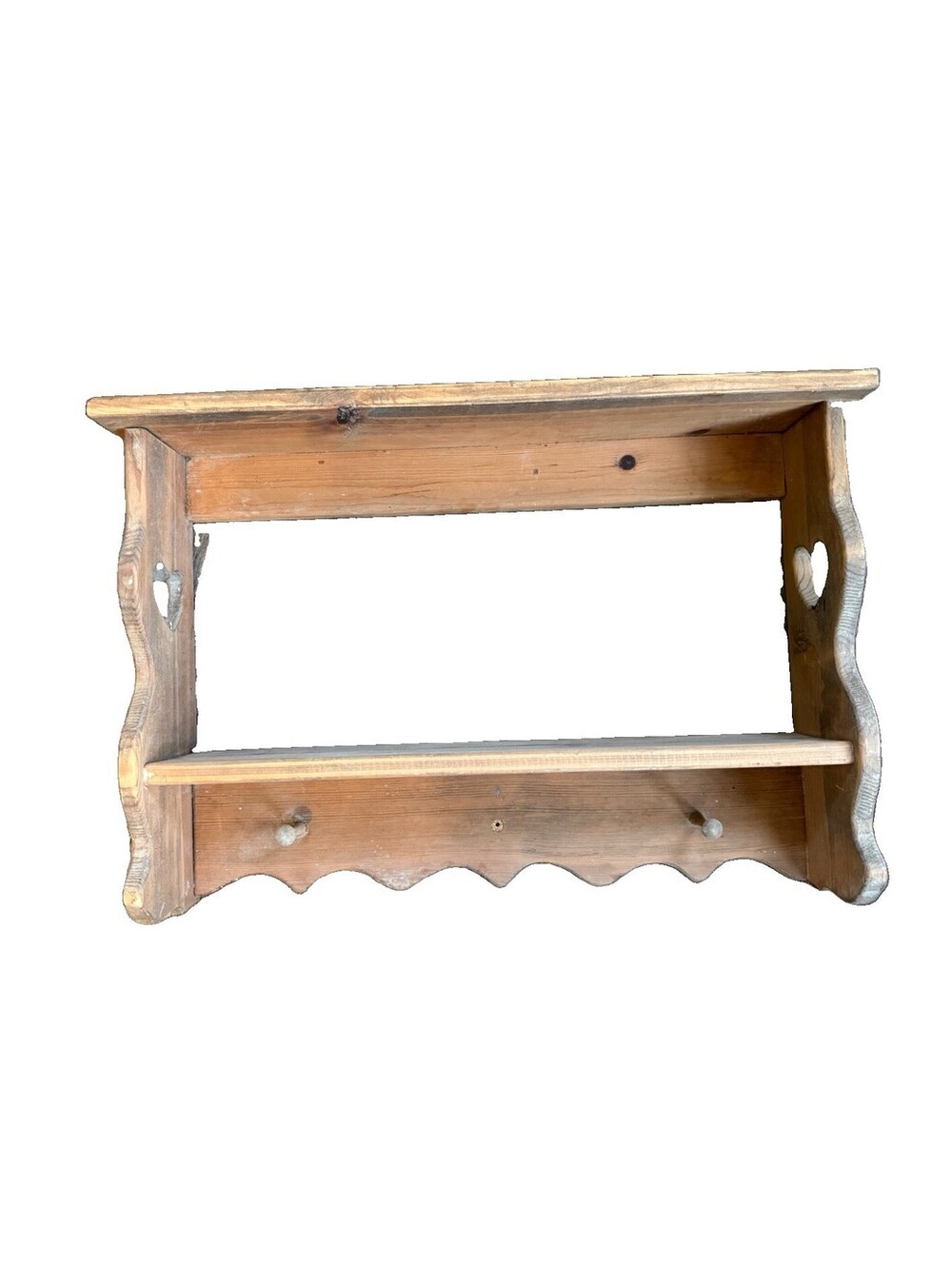 90s Rustic Farmhouse Country Wood Shelf Trinket Knick Knacks Cottagecore